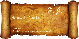 Hamvai Judit névjegykártya