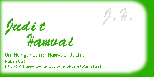 judit hamvai business card